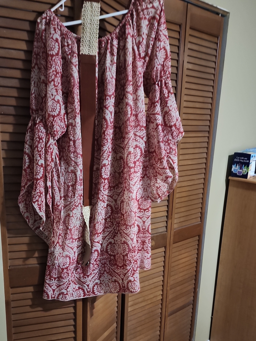 Live 4 Truth Red and Cream Printed Open-Front Kimono